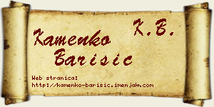 Kamenko Barišić vizit kartica